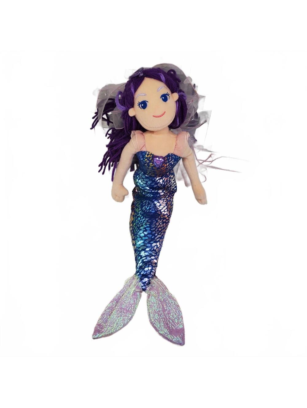 Aurora Purple Hair Mermaid Plush Doll 18"